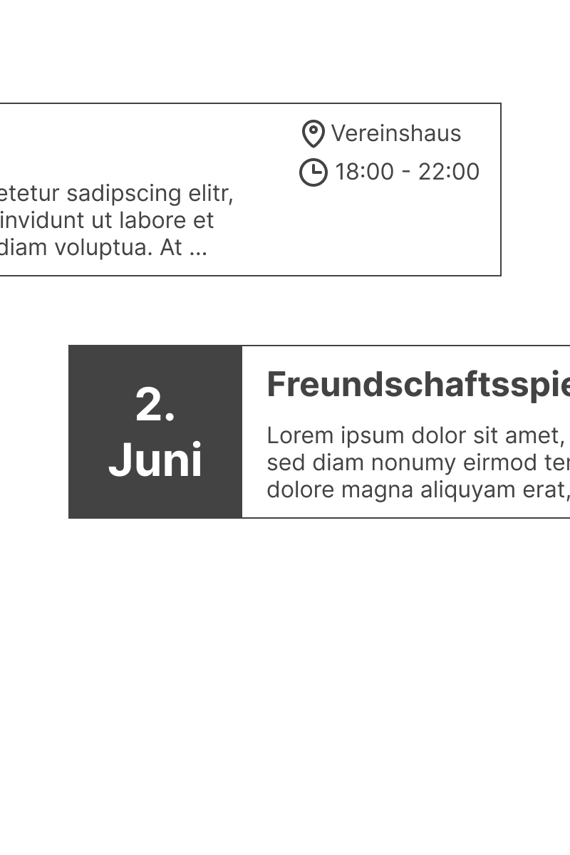 Eventdetails mit Datum und Titel in der Vereinsapp