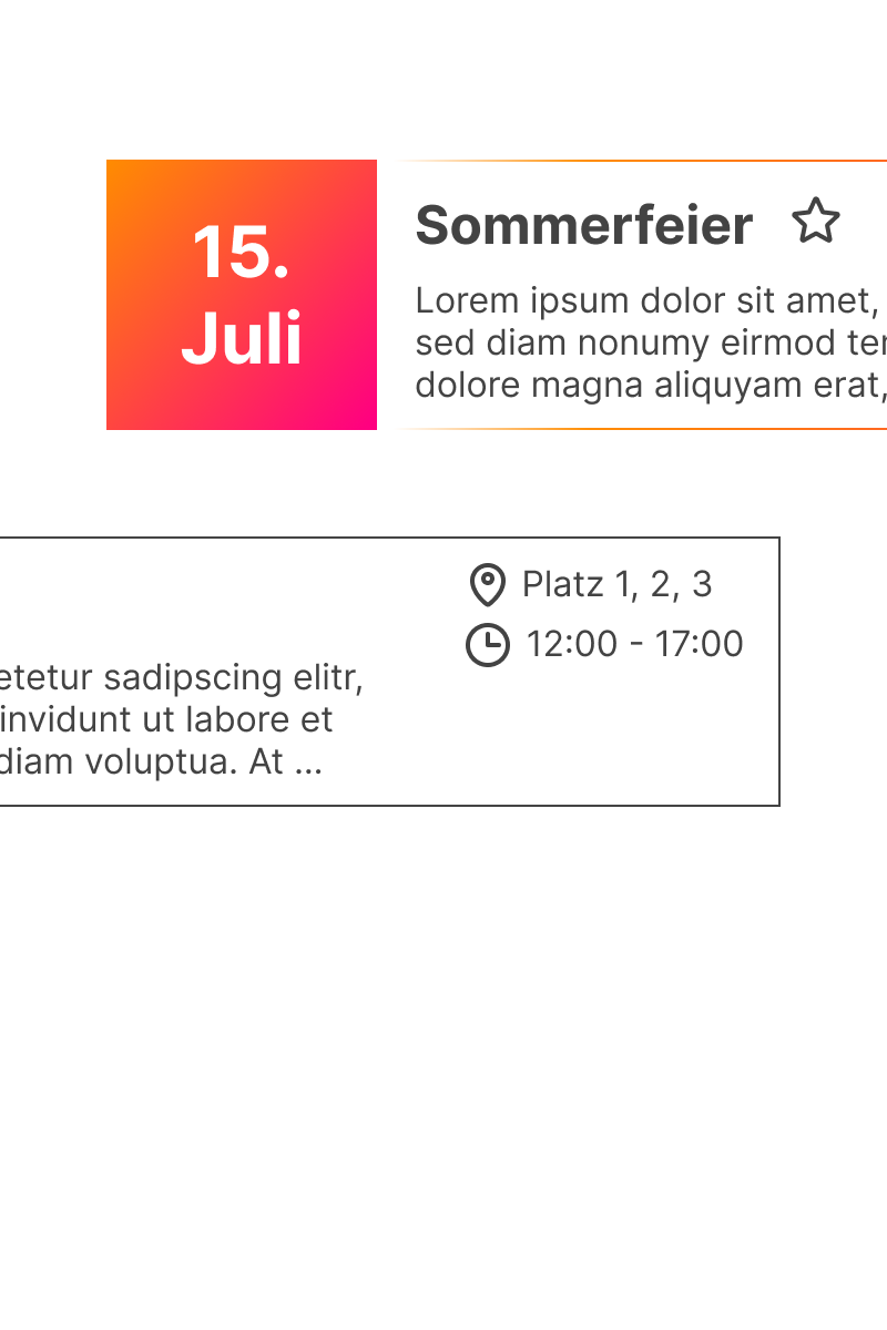 Hervorgehobenes Event im Eventkalender