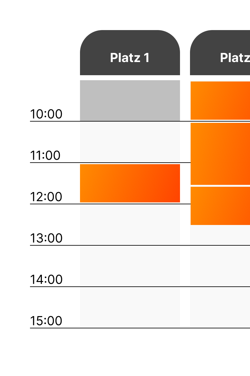 Buchungskalender mit freien und belegten Zeitfenstern
