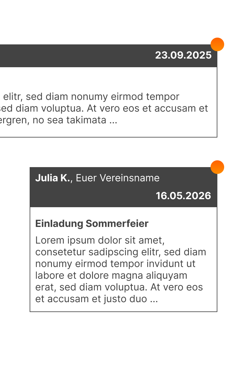 Mitteilung an Vereinsmitglied in der App